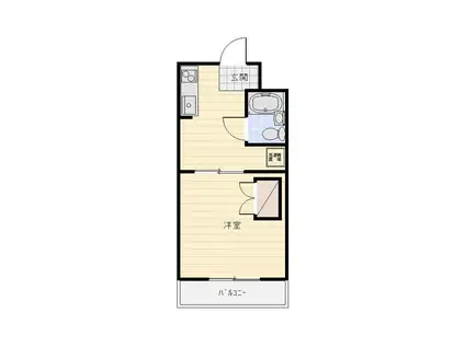 グランドゥール(1DK/1階)の間取り写真