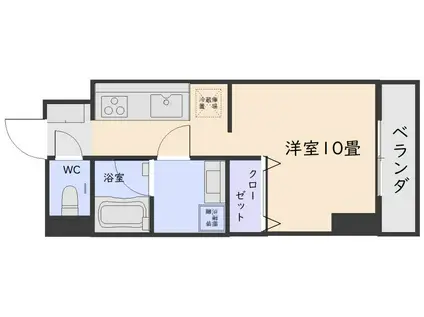 平之町タワーズ(ワンルーム/3階)の間取り写真