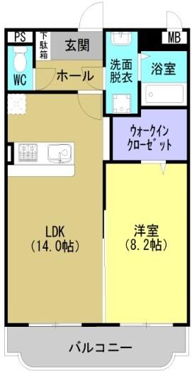 ブラウニー・N(1LDK/1階)の間取り写真