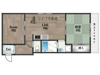 MPLAZA 菱江(2LDK/3階)の間取り写真