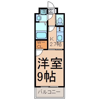 エストレリータ(1K/3階)の間取り写真