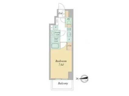 リヴェント森ノ宮(1K/8階)の間取り写真