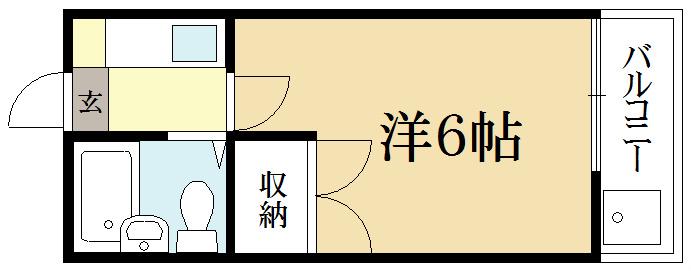 ミヤタハイツ(1K/2階)の間取り写真