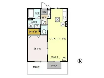 ヒメコスム(1LDK/2階)の間取り写真