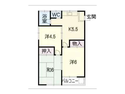 コーポ加藤(3K/2階)の間取り写真