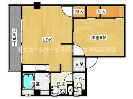 第5TYハイム(1LDK/3階)の間取り写真