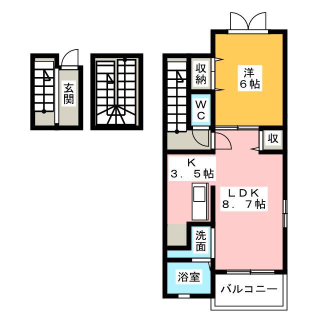 ベル ユニヴェール(1LDK/3階)の間取り写真