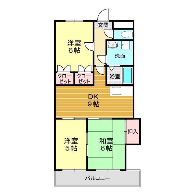 第2トマトビル(3DK/4階)の間取り写真