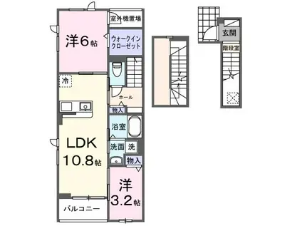 MALIBU(2LDK/3階)の間取り写真