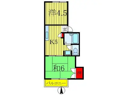 メゾン・クレール(2K/1階)の間取り写真