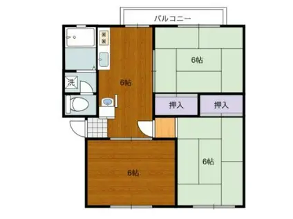 アーバンハイツみつわB(3DK/3階)の間取り写真