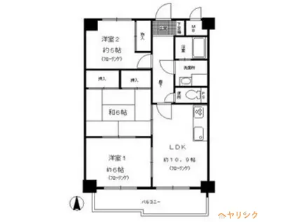 グランドール大幸I(3LDK/4階)の間取り写真