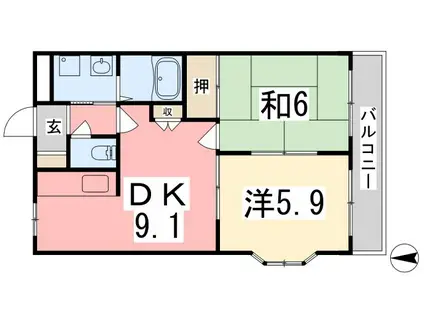 エクセルコート(2LDK/2階)の間取り写真