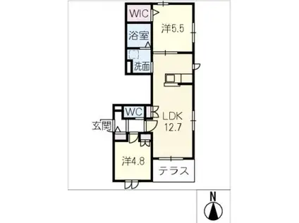 SCOLECITE(2LDK/1階)の間取り写真