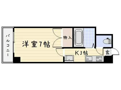 ビブレ江南(1K/3階)の間取り写真