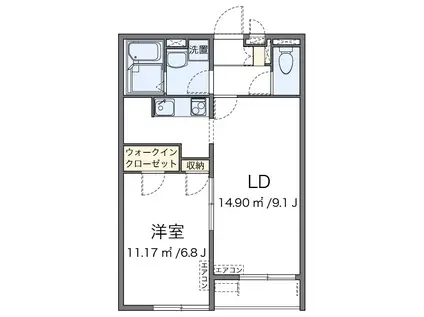 レオネクストみやびIII(1LDK/1階)の間取り写真