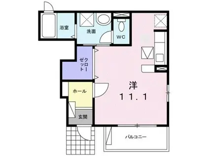 フェリーチェ(ワンルーム/1階)の間取り写真