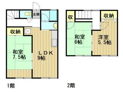 シティハイム サンセゾン B(3LDK/1階)の間取り写真