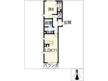 マノワール・ド・シオン(1LDK/2階)の間取り写真