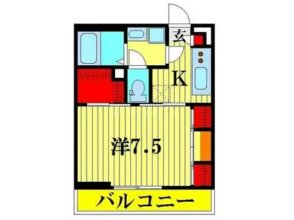 リブリ・ファインレジデンス(1K/2階)の間取り写真