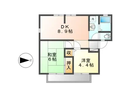 WING.N(2DK/2階)の間取り写真