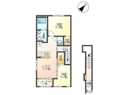 グリーン(2LDK/2階)の間取り写真