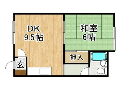 コーポみさき(1DK/1階)の間取り写真