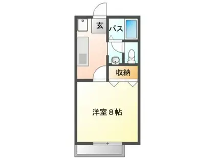 ジュネスエピエ(1K/1階)の間取り写真