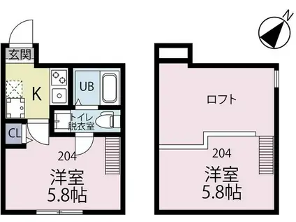 LIL GRANDE 川崎(1K/1階)の間取り写真