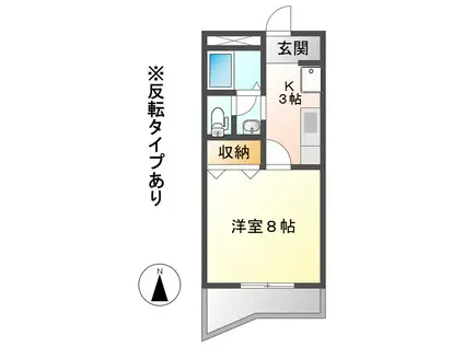 コーポ富(1K/1階)の間取り写真