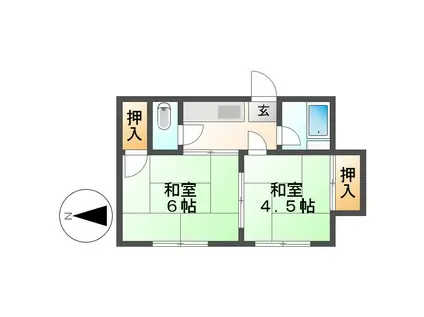 坂井荘(2K/2階)の間取り写真