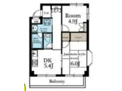 シャンブル武蔵浦和(2DK/2階)の間取り写真