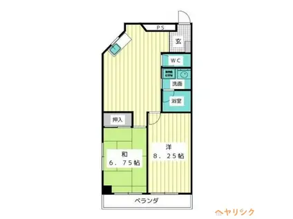 パール25(2DK/6階)の間取り写真