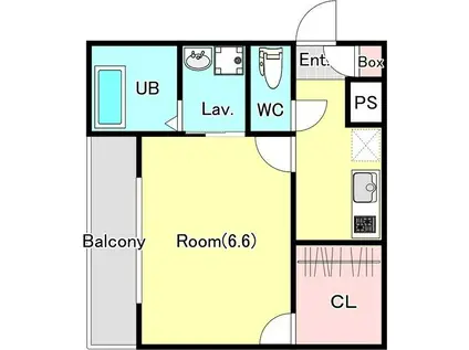 ジーメソン春日部緑町(1K/2階)の間取り写真
