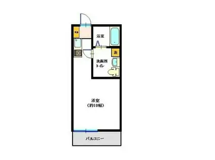ポルタ ロッサ(ワンルーム/2階)の間取り写真