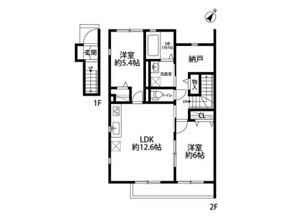 アムールSIII(2SLDK/2階)の間取り写真