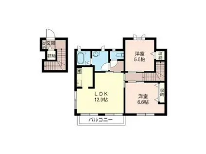 クリンハイツ(2LDK/2階)の間取り写真