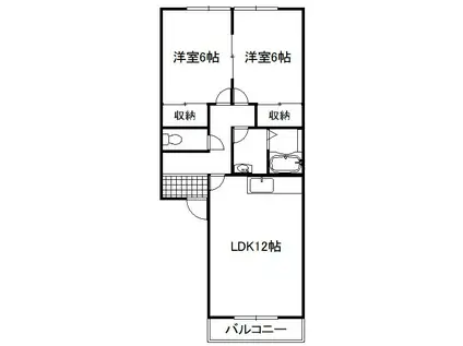 ハイツ昴(2LDK/1階)の間取り写真