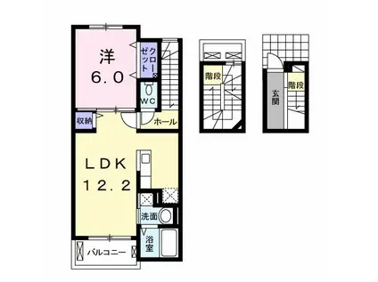 フェリーチェ・カーサ(1LDK/3階)の間取り写真