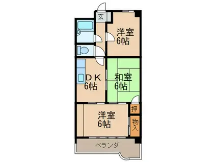 亀島マンション(3DK/3階)の間取り写真