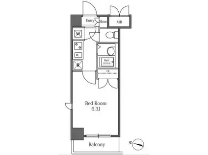 LASANTE広尾 ラサンテ広尾(1K/3階)の間取り写真