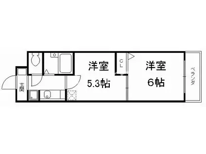 メゾン・ドゥースール(2K/4階)の間取り写真