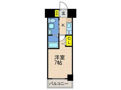 グルーブARIAトアロード(1K/8階)の間取り写真