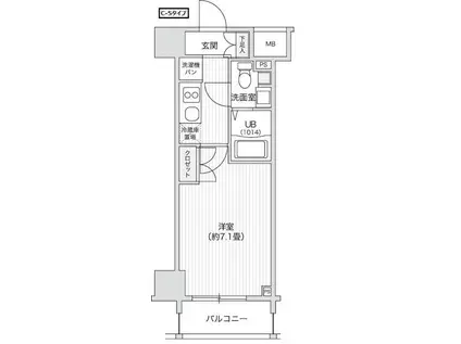 レジディア笹塚II(1K/3階)の間取り写真