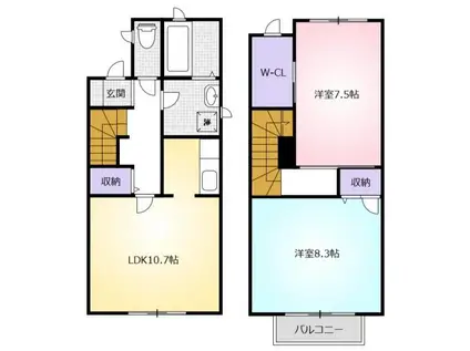 ブルーシャトーC(2LDK/1階)の間取り写真