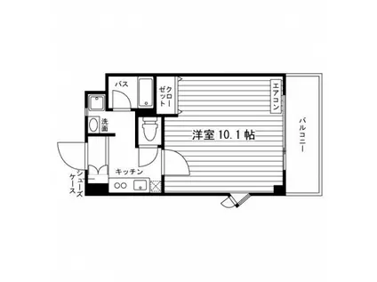 フィスム名駅(1K/2階)の間取り写真