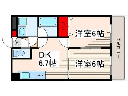 ルベライト(2DK/3階)の間取り写真