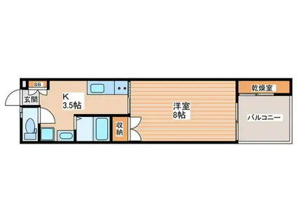 サンハイム八坂(1K/1階)の間取り写真