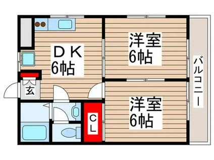 ルミネス早稲田(2DK/3階)の間取り写真