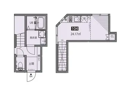 MEGURO SENZOKU U(1DK/2階)の間取り写真